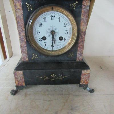 deco marble mantle clock