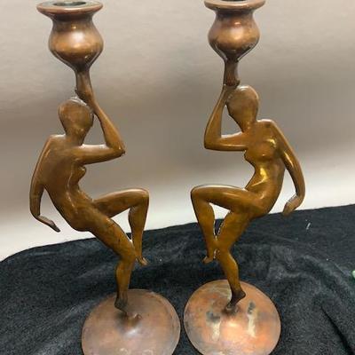 Pair of Art Deco Dancer Candle Sticks