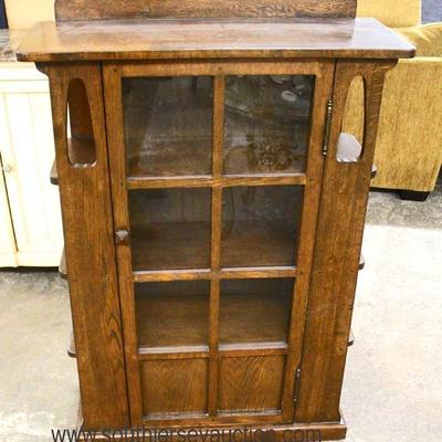  Mission Oak One Door Bookcase with Open Bookcase Sides Good Quality in the Manner of Stickley Furniture

Auction Estimate $300-$600 â€“...