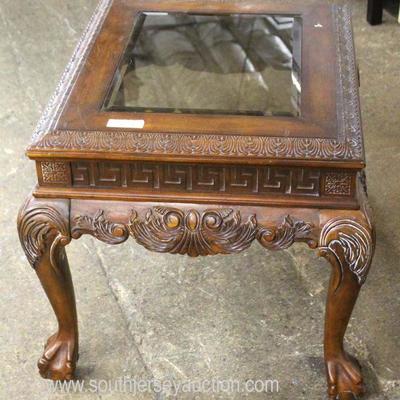  Glass Top Ball and Claw Carved Lamp Table

Auction Estimate $50-$100 â€“ Located Inside 
