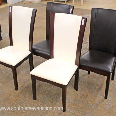  5 Piece Modern Design 54â€ Round Glass Top Breakfast Table

with 4 Black and White Chairs

Auction Estimate $200-$400 â€“ Located Inside 