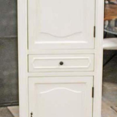  NEW White Carved 2 Door 1 Drawer Contemporary Decorator Linen Closet

Auction Estimate $200-$400 â€“ Located Inside 