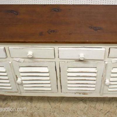 Antique Style 4 Drawer 4 Door Paint Distressed Louver Front Credenza

Auction Estimate $200-$400 – Located Inside 
