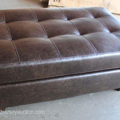  NEW Brown Leather Button Tufted Ottoman

Auction Estimate $100-$300 â€“ Located Inside 