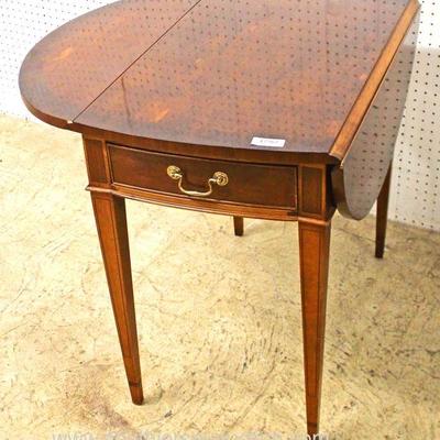  Mahogany â€œHenredon Furnitureâ€ One Drawer Drop Side Pembroke Table

Auction Estimate $100-$200 â€“ Located Inside 