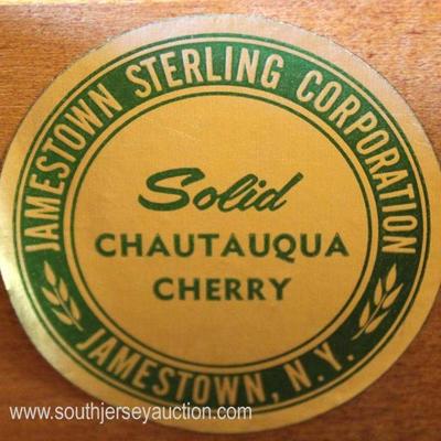  SOLID Cherry â€œJamestown Sterling Corporation Jamestown, N.Y.â€ Bracket Foot 9 Drawer Desk

Auction Estimate $50-$100 â€“ Located Inside 