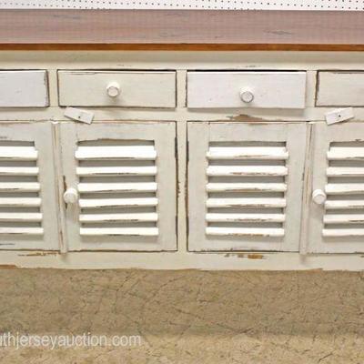  Antique Style 4 Drawer 4 Door Paint Distressed Louver Front Credenza

Auction Estimate $200-$400 â€“ Located Inside 