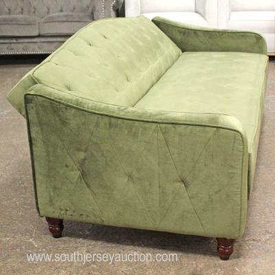  NEW Green Velour Button Tufted Modern Design Sofa Convertible

Auction Estimate $300-$600 â€“ Located Inside 
