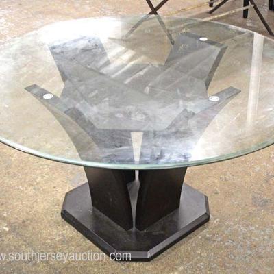  5 Piece Modern Design 54” Round Glass Top Breakfast Table

with 4 Black and White Chairs

Auction Estimate $200-$400 – Located Inside 