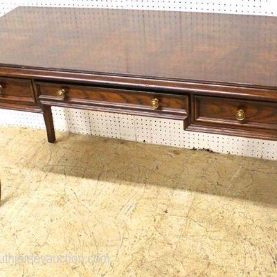  Burl Mahogany â€œHenredon Fine Furnitureâ€ Inlaid Queen Anne 3 Drawer Executrix Desk

Auction Estimate $200-$400 â€“ Located Inside 