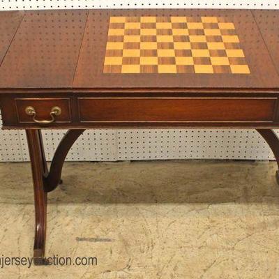  BEAUTIFUL Mahogany One Drawer Drop Side Checker Backgammon Game Table â€“ Very Nice

Auction Estimate $300-$600 â€“ Located Inside 