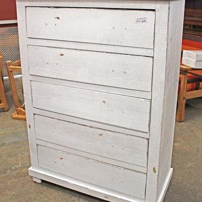 NEW Country Style Shabby Chic 5 Drawer Dresser the Hardware is Located Inside the Drawers
Located Inside â€“ Auction Estimate $200-$400
