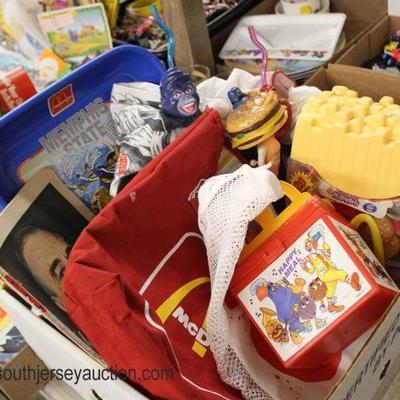  Large Collection of VINTAGE McDonaldâ€™s Toys, Plates, Glasses, Dolls and much much more

Auction Estimate $50-$200 â€“ Located Glassware 