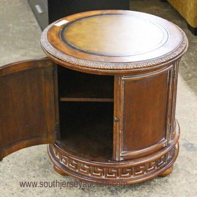  Mahogany Contemporary Leather Top Carved Round 2 Door Drum Table

Auction Estimate $100-$200 â€“ Located Inside 