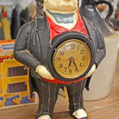  Very Cool â€“ VINTAGE Metal â€œJohn Bullâ€ Quartz Clock Statue

Auction Estimate $20-$50 â€“ Located Glassware 