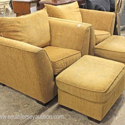  PAIR of Upholstered Club chairs with Ottomans

Auction Estimate $200-$400 â€“ Located Inside 
