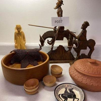 Assorted Collectibles Including Several Carved Wood Items