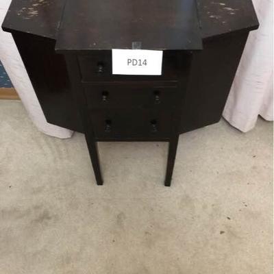 Small Sewing Cabinet with Small Decor Bowl