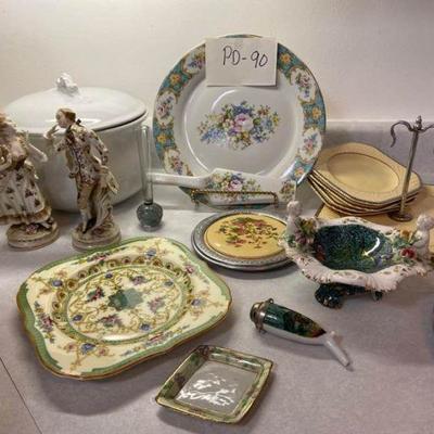 Assorted Collectibles Including Cake Plate with Matching Server