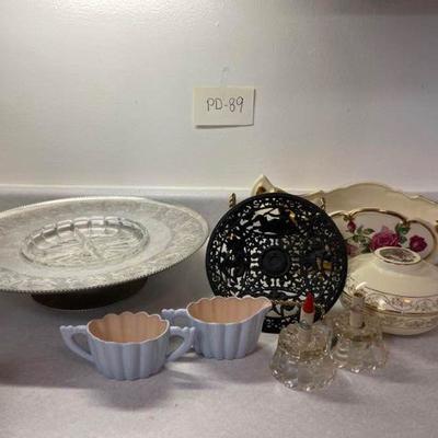 Aluminum Lazy Susan, Yale Lock Company Metal Bowl, Plus Other Decorative Items