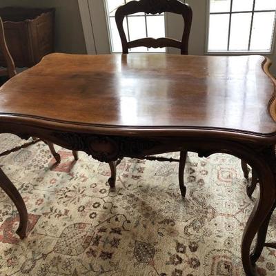 French writing table with side draw