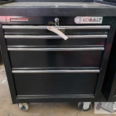 4101: Kobalt 4 Drawer Tool Chest w/ wheels & Full w/ Tool
Ball-Bearing equipped drawers. Craftsman, MAC, Pittsburgh, and Binks tools