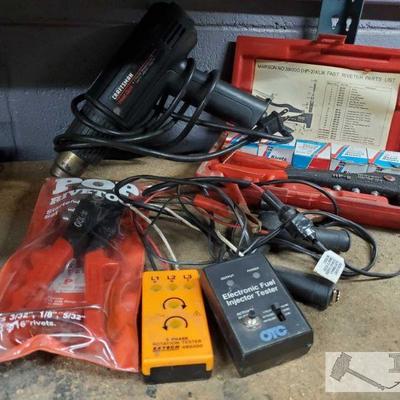 4331: Craftsman Heat Gun, OTC Electronic Fuel Injector Tester, Rivet Tool and more!
Marson no. 39000, extech instrument 4803004