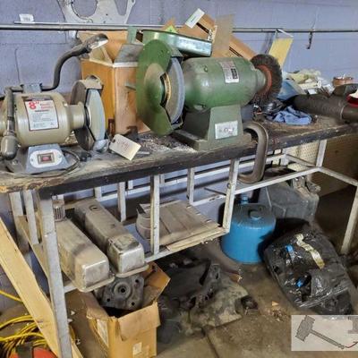 4991: Central Machinery All Ball Bearing Nesco 8" Bench Grinder, Wilton Vise and more!
Also i cludes gas cans, tool boxes, oils and...