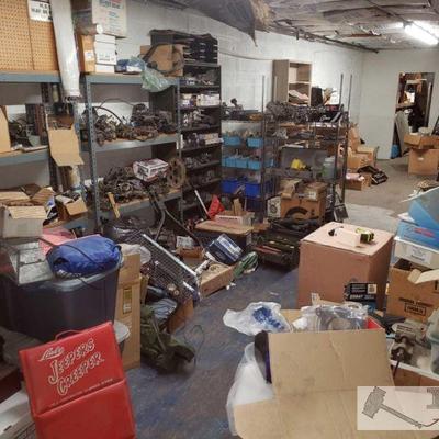 8004: Huge Lot of Automotive Parts, Blast Cabinet, White Industries AC Machine, Custom Cart, and so Much More
Includes Monroe Shocks amd...