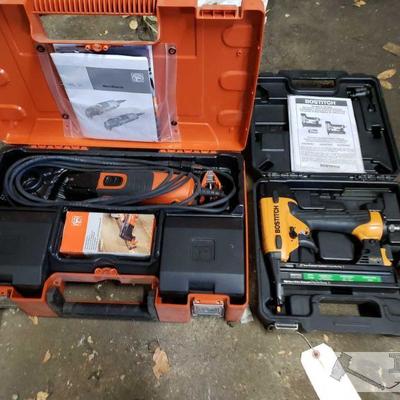 5203: Fein MultiMaster & Bostitch Staple AirGun
Fein MultiMaster model FMM250Q w/ various attachments and carry case. Bostitch SX1838...