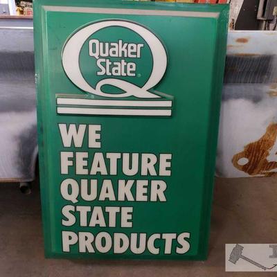 4145: Quaker State Oil Products Sign
Measures approx. 48