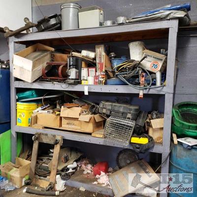 5250: Large rack full of misc goods
Misc garage and home items including coffee maker, home brewing kit, Craftsman Routing attachments,...