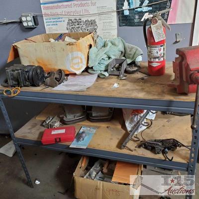 4995: Fire Extinguisher, Athol Mass Vise, Work Bench and Miscellaneous Car Parts/Tools
Fire Extinguisher, Athol Mass Vise, Work Bench and...
