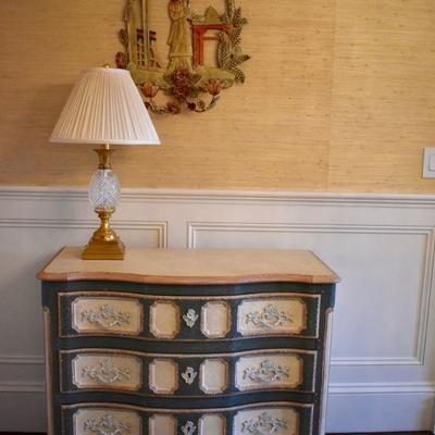Baker Furniture painted French Provincial chest of drawers