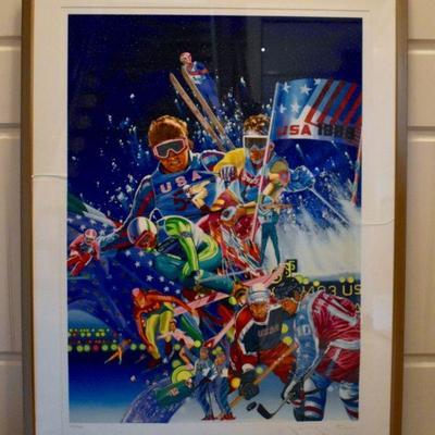 1988 Winter Olympic Games limited edition signed serigraph by Hiro Yamagata