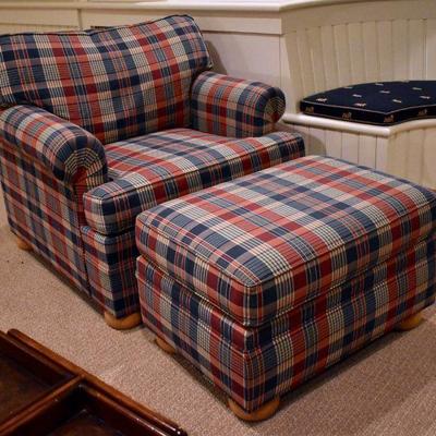Ethan Allen chair and ottoman