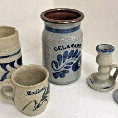 DG33: FIVE pieces of American stoneware pottery LOCAL PICKUP   https://www.ebay.com/itm/113945926817