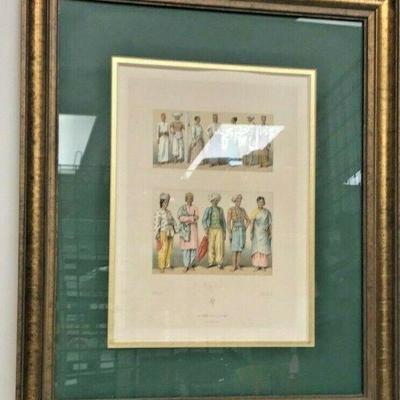 SM018: ANTIQUE COLOR LITHOGRAPH FRAMED PRINT ASIA COSTUME 18.5X22 LOCAL PICKUP  https://www.ebay.com/itm/113945912693