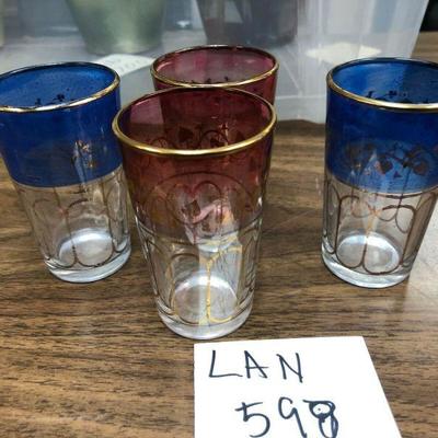 LAN598: 4 Bohemian Glass Cups  https://www.ebay.com/itm/123960408640