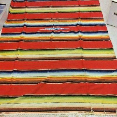 WY0332 VINTAGE NATIVE AMERICAN INDIAN MULTI COLORED BLANKET USED 83X46 INCHS  https://www.ebay.com/itm/113945910318