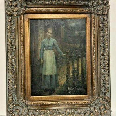 SM015 L. CUARON PAINTING OIL HAND PAINTED FRAMED GIRL IN BLUE 21X25 LOCAL PICKUP  https://www.ebay.com/itm/113945915206