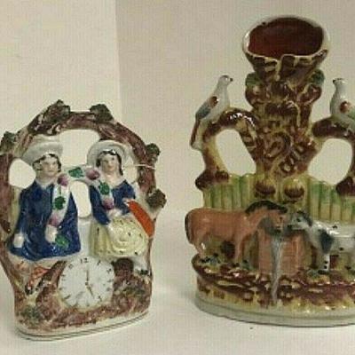 DG16: TWO antique Staffordshire figures 10.5 & 8 in   https://www.ebay.com/itm/123960422636