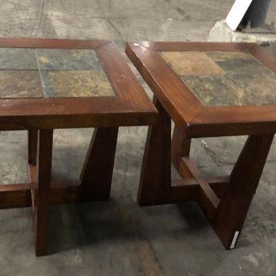 SP1560: (2) Brown End Tables with Tiles Local Pickup (2 for $50)  https://www.ebay.com/itm/113920810796