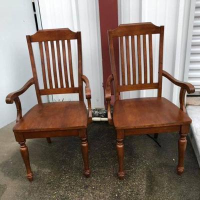 LAN733: 2 wooden captain style desk chairs  https://www.ebay.com/itm/113946001643