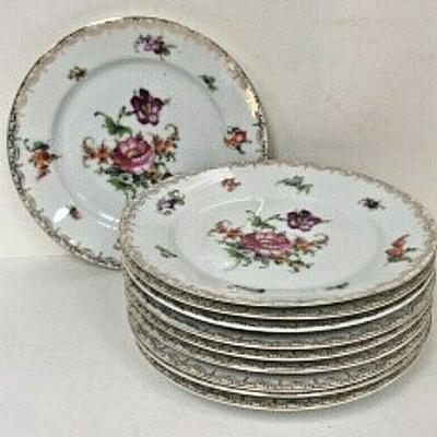 DG43: Nice group of TEN German porcelain salad plates after Dresden LOCAL PICKUP  https://www.ebay.com/itm/123960413993