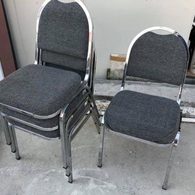 LAN724: Four stackable metal and cloth chairs Local Pickup  https://www.ebay.com/itm/113945972518