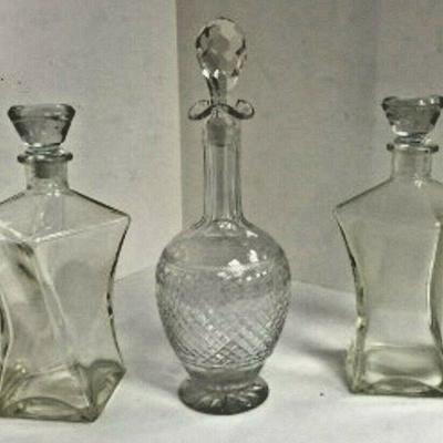 DG22: PAIR decanters & 19th century cut glass decanter 12.5 & 10 in LOCAL PICKUP  https://www.ebay.com/itm/123960421240