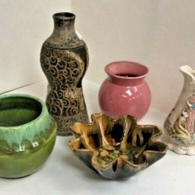 DG23: FIVE pieces Southern pottery-FL, OK, GA, AL, AR LOCAL PICKUP   https://www.ebay.com/itm/123960420669