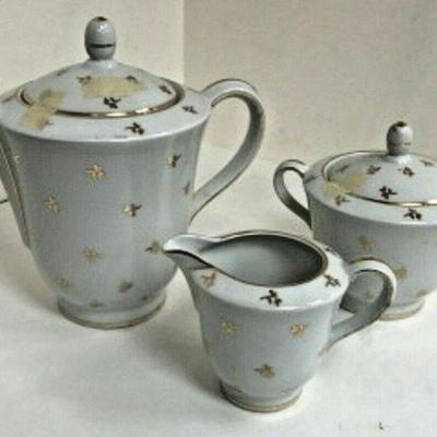 DG49: VERY NICE Haviland Limoges gold and white three piece tea set LOCAL PICKUP  https://www.ebay.com/itm/123960411362