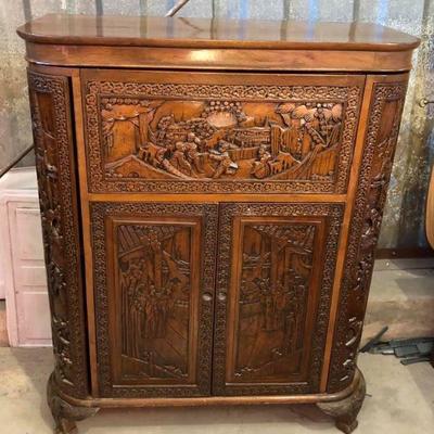 SM3002: Rococo Style Antique Hideway Carved Wooden Bar  https://www.ebay.com/itm/123960462940